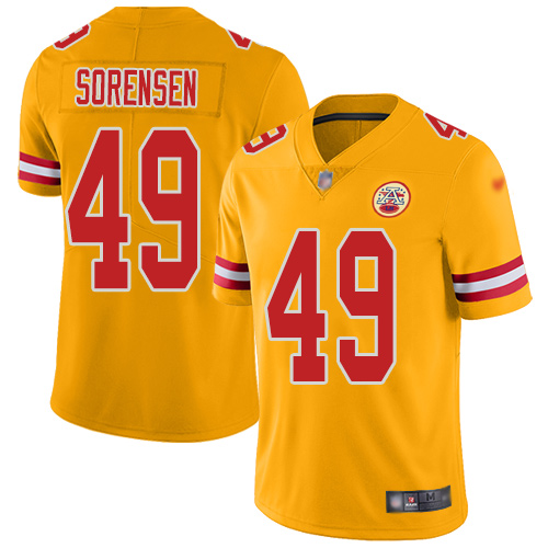 Men Kansas City Chiefs 49 Sorensen Daniel Limited Gold Inverted Legend Nike NFL Jersey